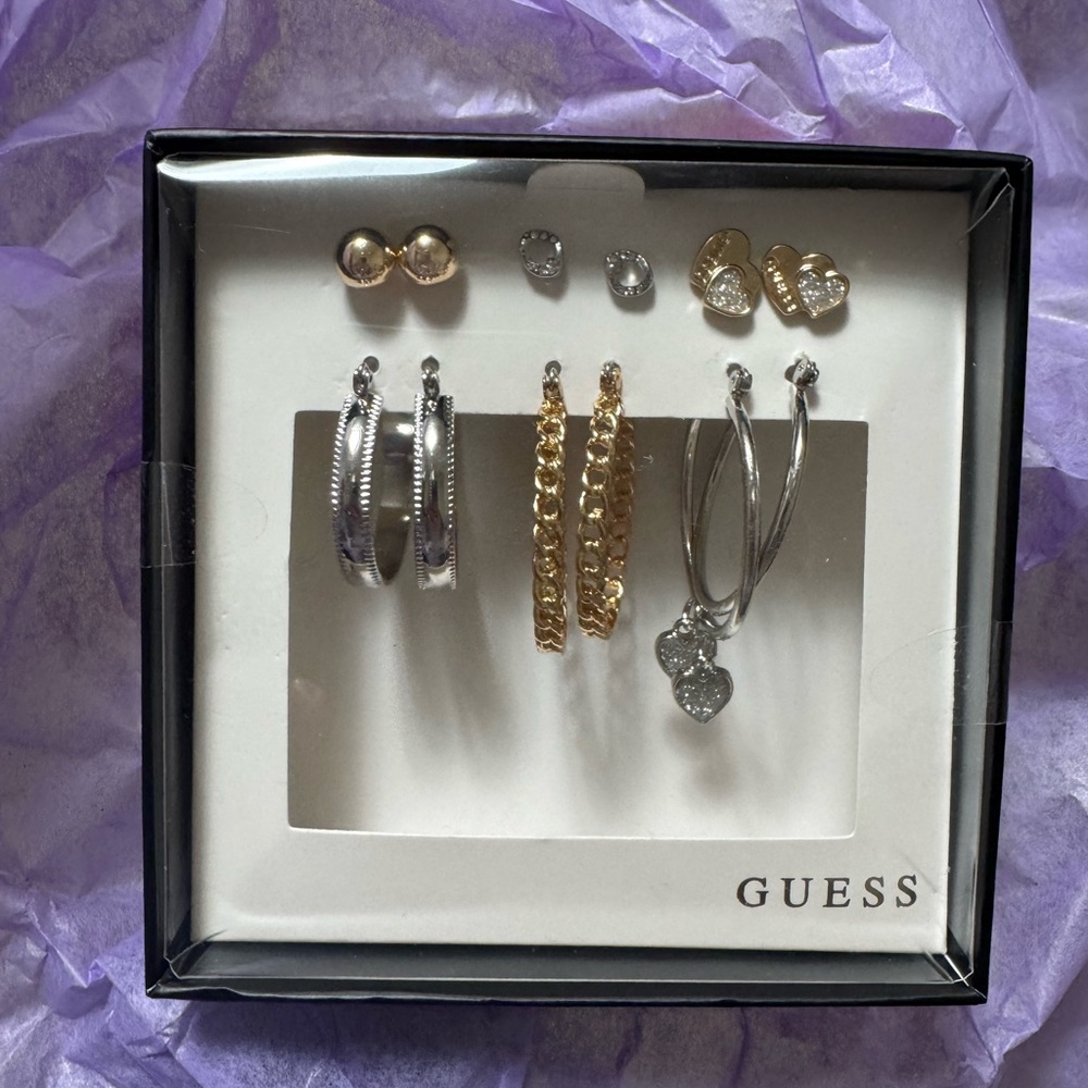 Guess Gold and Silver Earring Set